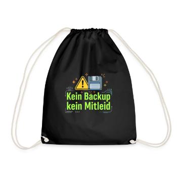 No Backup No Mercy - Kein Backup Kein Mitleid - Turnbeutel - Schwarz - Vorne