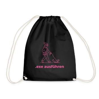 Exe ausführen Informatik Programming Geschenk pink - Turnbeutel - Schwarz - Vorne