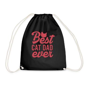 Best Cat Dad ever - Drawstring Bag - black - Front