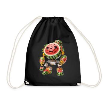 WATERMELON BOT - Le mignon robot bio-organique - Sac de sport léger - noir - Devant