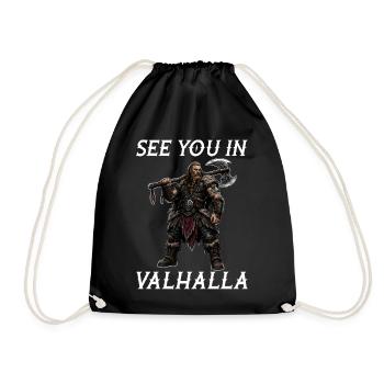 Wir sehen uns in Walhalla - Turnbeutel - Schwarz - Vorne