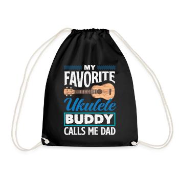 Funny Ukulele Designs and Sayings - Drawstring Bag - black - Front