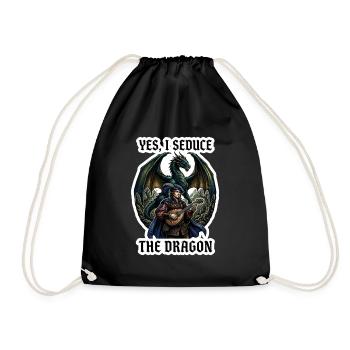 Yes I Seduce The Dragon Bard RPG Art - Drawstring Bag - black - Front