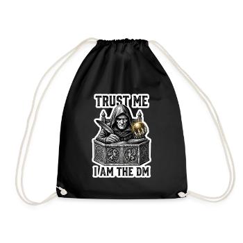 Trust Me I Am The Game Master TTRPG - Drawstring Bag - black - Front