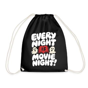 Every Night Is Movie Night Ghosts - Drawstring Bag - black - Front