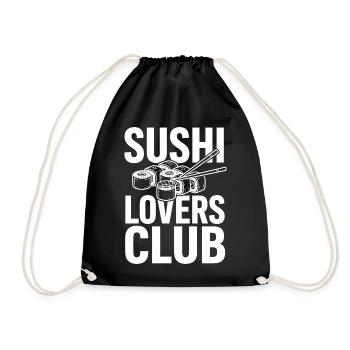 Sushi Lovers Club with chopsticks - Drawstring Bag - black - Front