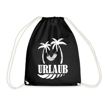 Palmenurlaub Hängematte Design - Turnbeutel - Schwarz - Vorne