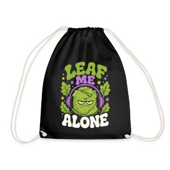 Leaf Me Alone Salad Humor - Drawstring Bag - black - Front