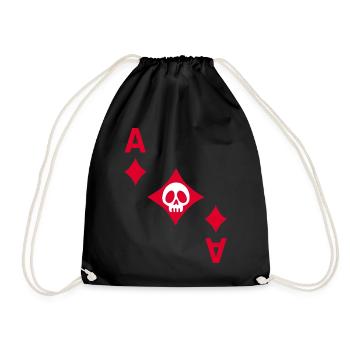 Diamantenschädel - Turnbeutel - Schwarz - Vorne