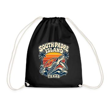 Texas South Padre Island Schildkröte Sunset - Turnbeutel - Schwarz - Vorne