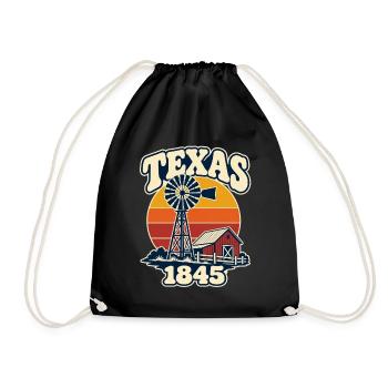 Texas Vintage Windmühle & Bauernhof 1845 - Turnbeutel - Schwarz - Vorne