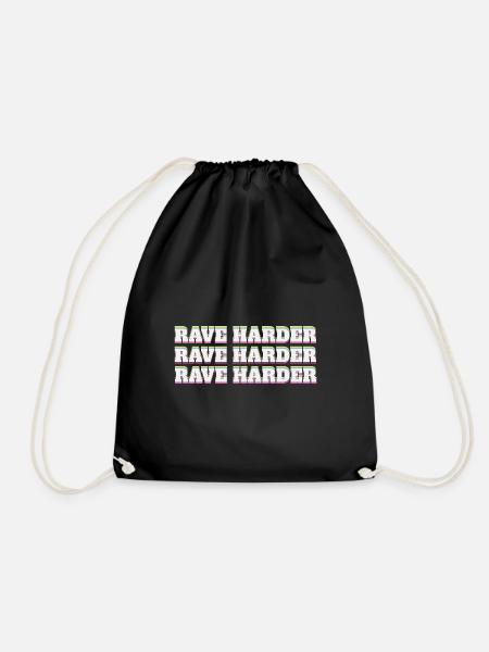 Rave Harder Techno - Turnbeutel - Schwarz