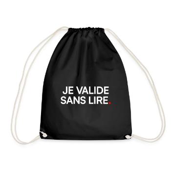I validate without reading humor office - Drawstring Bag - black - Front