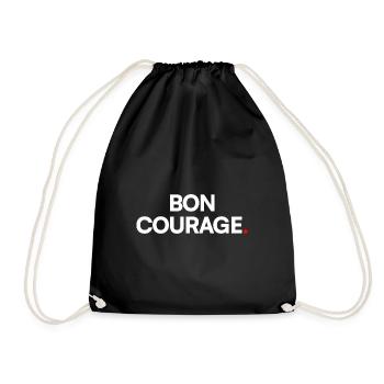 BON COURAGE | Expression humour minimaliste - Sac de sport léger - noir - Devant