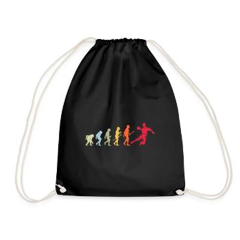 Handball Handballer Evolution Retro Vintage - Turnbeutel - Schwarz - Vorne