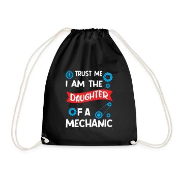 Trust me I'm the Daughter of an Mechanic - Turnbeutel - Schwarz - Vorne
