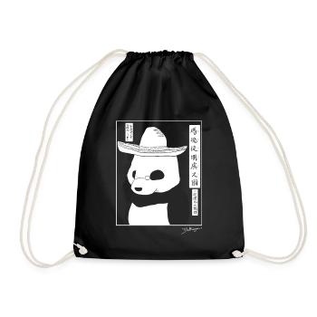Kawaraban Japan Mexikanischer Baltringue Panda - Turnbeutel - Schwarz - Vorne