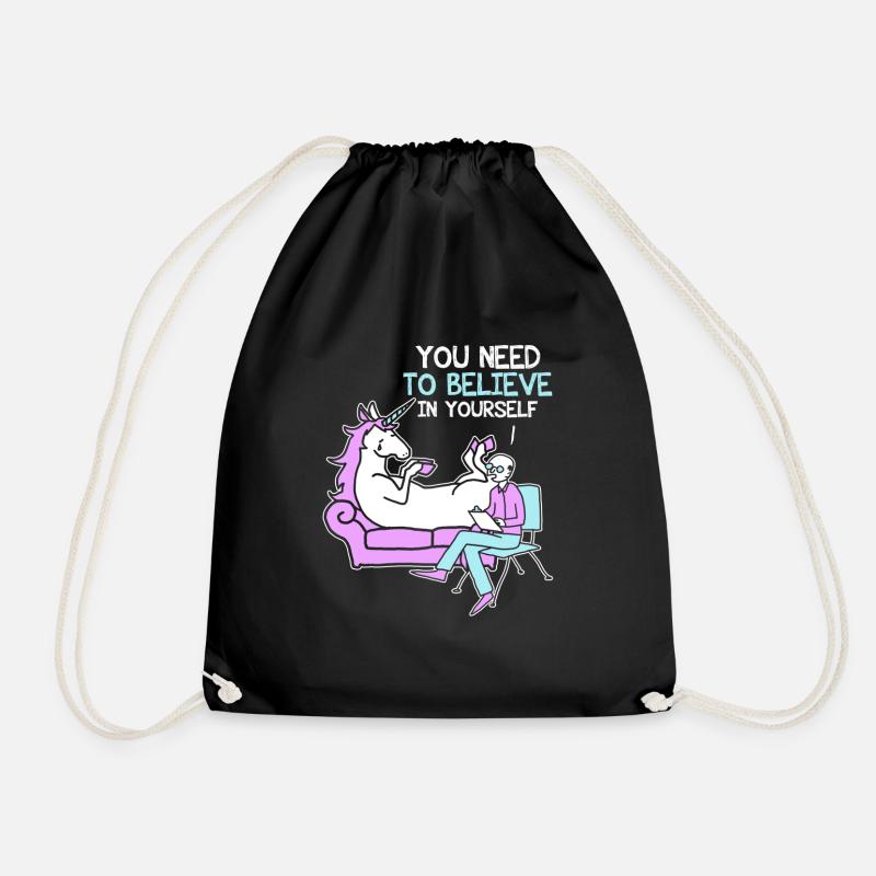 Licorne, vous devez croire en vous-même - Sac de sport léger - noir