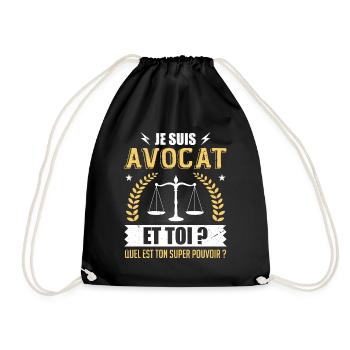 Je Suis Avocat et Toi Quel Est Ton Super Pouvoir ? - Sac de sport léger - noir - Devant