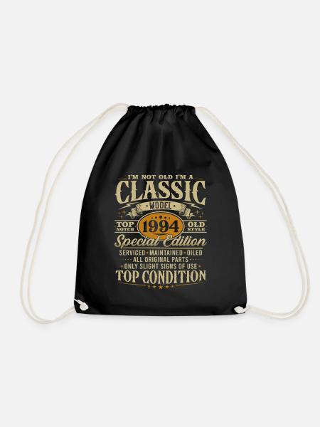 Jahrgang 1994 Klassiker Geburtstag Geschenk - Turnbeutel - Schwarz
