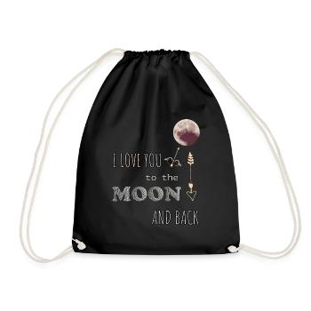 I Love You to the Moon And Back - Turnbeutel - Schwarz - Vorne