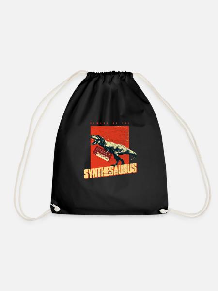 Analog Synthesaurus - Synth T Rex Synthesizer - Drawstring Bag - black