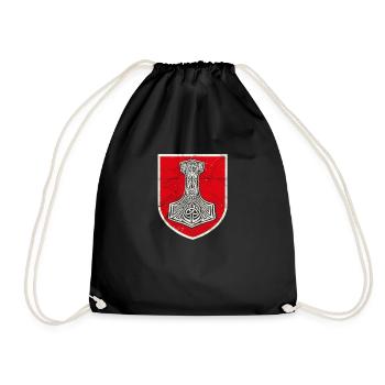 Mjolnir Thors Hammer Norse Mythology Viking Odin - Drawstring Bag - black - Front