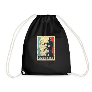 Socrates Vintage Greek Philosophy Aristoteles - Drawstring Bag - black - Front