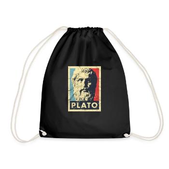 Plato Vintage Greek Philosophy Aristoteles - Drawstring Bag - black - Front