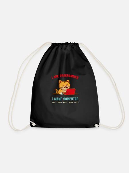 Programmer Developer Computer Scientist Geek - Drawstring Bag - black
