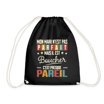 Humour Mari Pas Parfait Femme De Mari Boucher - Sac de sport léger - noir - Devant