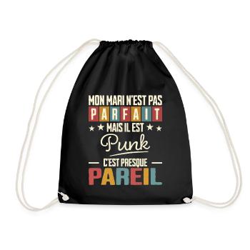 Humour Mari Pas Parfait Femme De Mari Punk - Sac de sport léger - noir - Devant
