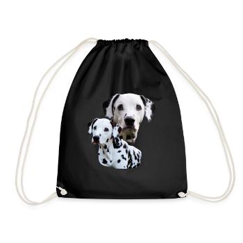 Dog, dog head, dog sports, Dalmatian, dog , - Drawstring Bag - black - Front