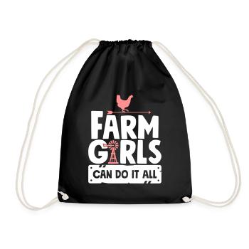 Farm Girls can do it all - Drawstring Bag - black - Front