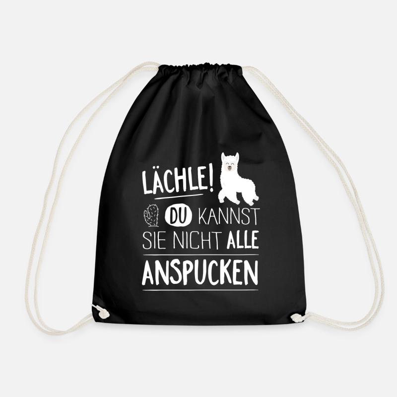 Alpaka-Anspucken - Turnbeutel - Schwarz