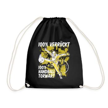 Handball Torwart Sprüche Sport Geschenk - Turnbeutel - Schwarz - Vorne