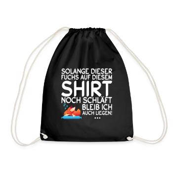 Fuchs Schlaf Sprüche Nachthemd Geschenk - Turnbeutel - Schwarz - Vorne