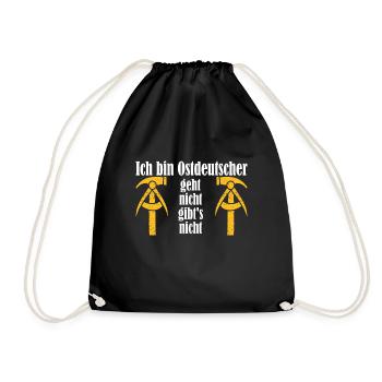 DDR Arbeit Sprüche Kult Geschenkidee - Turnbeutel - Schwarz - Vorne