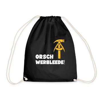DDR retro Sprüche sächsisch Geschenk - Turnbeutel - Schwarz - Vorne