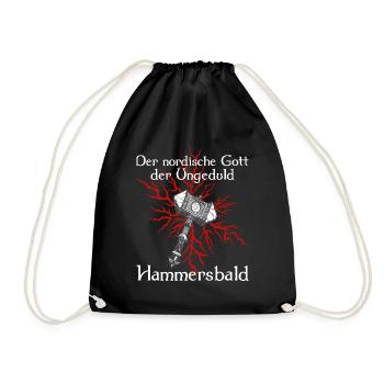 Wikinger Hammersbald Hammer Gott Geschenk - Turnbeutel - Schwarz - Vorne