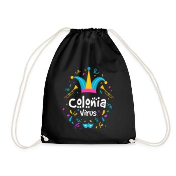 Colonia Virus Köln Karneval Geschenk - Turnbeutel - Schwarz - Vorne