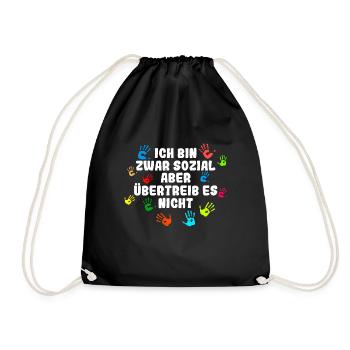 Sozialassistent Sozialassistentin Spruch Geschenk - Turnbeutel - Schwarz - Vorne