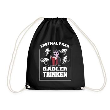 Vampir Radler Fahrrad Sprüche Geschenk - Turnbeutel - Schwarz - Vorne