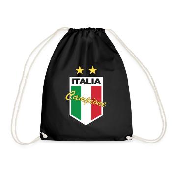 Italy Campione Football Jersey Gift - Drawstring Bag - black - Front