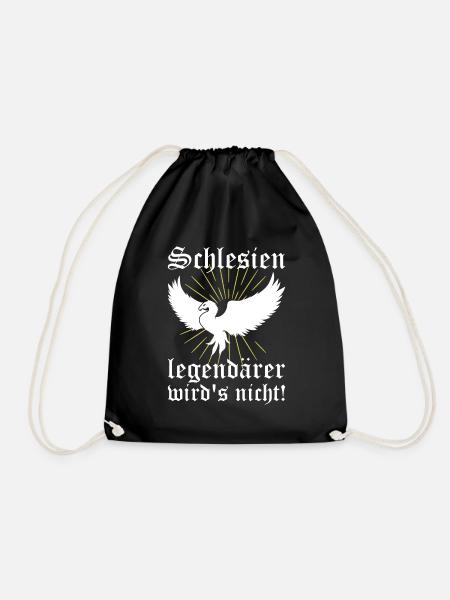 Schlesien Heimat Sprüche Adler Geschenkidee - Turnbeutel - Schwarz