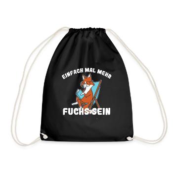Fuchs lustig Humor Urlaub Geschenkidee - Turnbeutel - Schwarz - Vorne