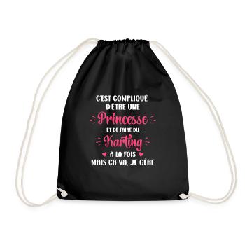 Compliqué princesse et faire du Karting - Sac de sport léger - noir - Devant