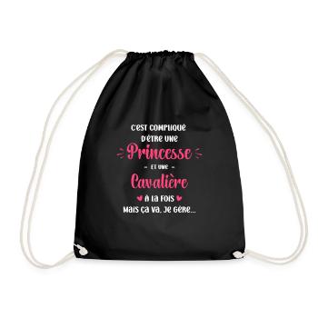 Compliqué princesse et d'être cavalière - Sac de sport léger - noir - Devant