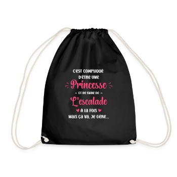C'est Compliqué princesse et escalade - Sac de sport léger - noir - Devant