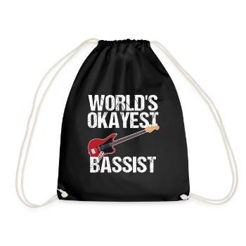 Bassist Music Musician Bass Gift - Drawstring Bag - black - Front